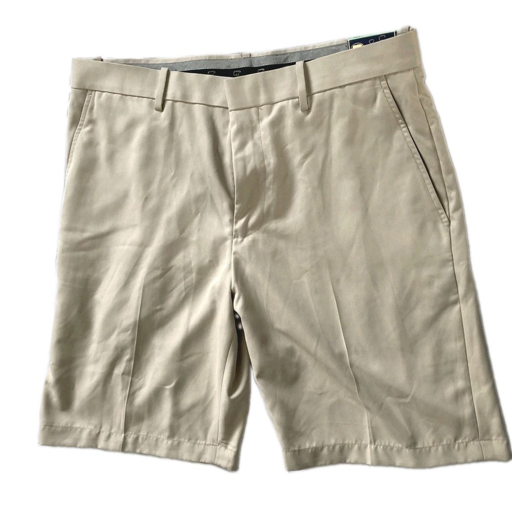 Jack Nicklaus Golf Chino Shorts Men 34 Beige StayDri Stretch 100% Poly NWT